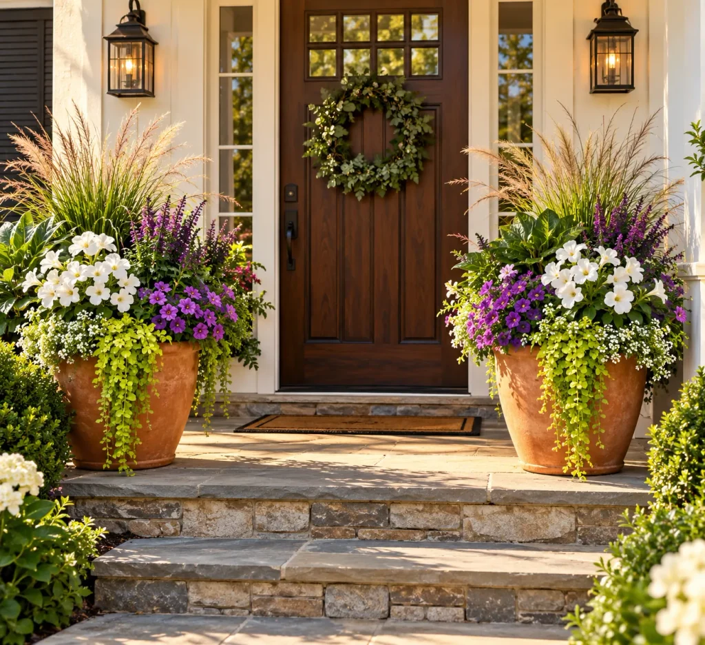 Colorful Entryway Planters