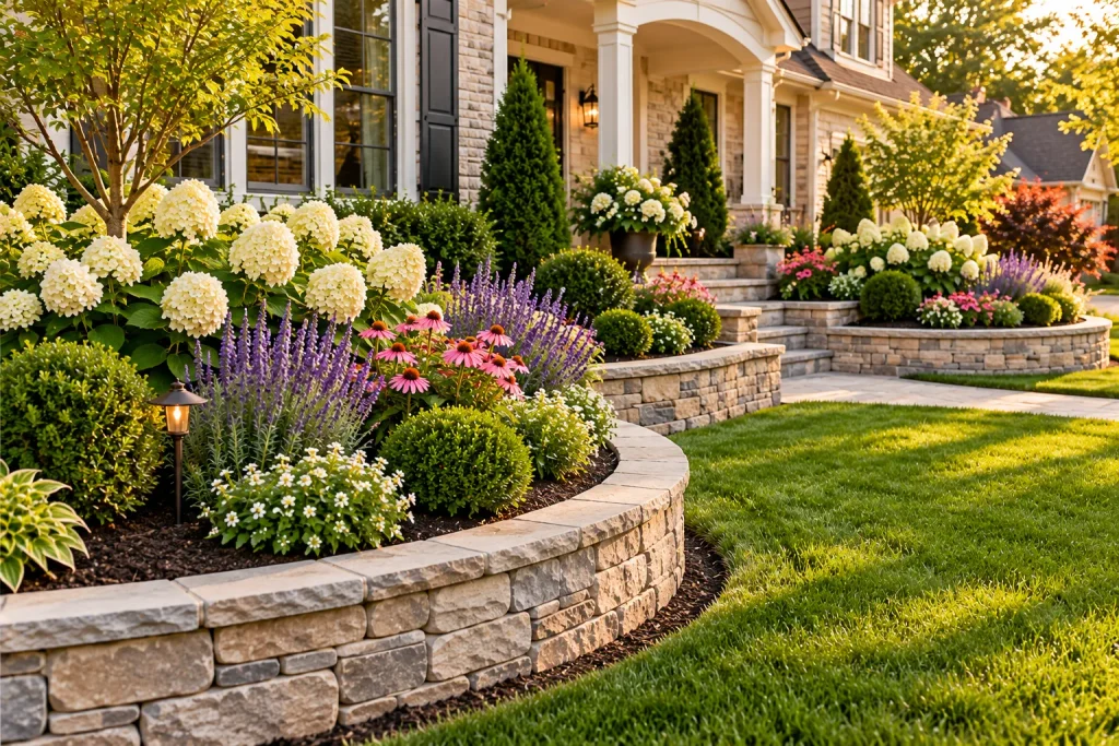 Raised Stone Flower Beds