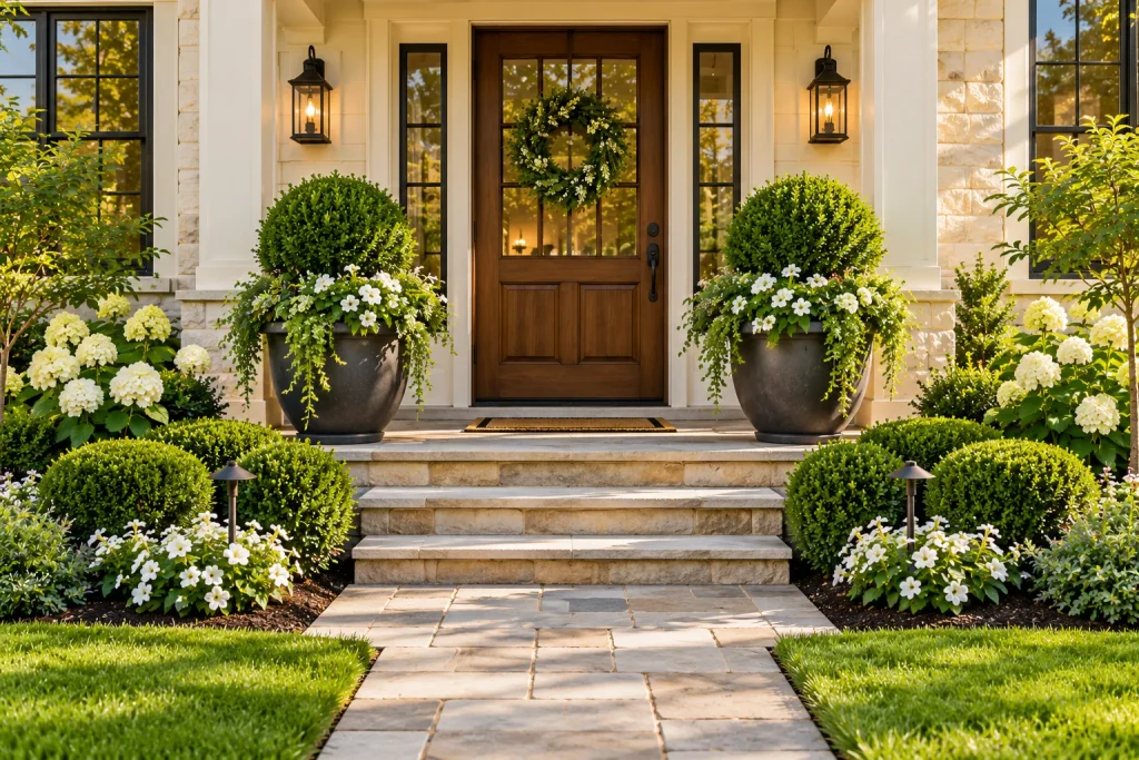 Symmetrical Entrance Shrubs